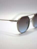 Metal Sunglassess for Men Uv 400 Silver body Blue glass - Image 2