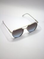 Metal Sunglassess for Men Uv 400 Silver body Blue glass - Image 3
