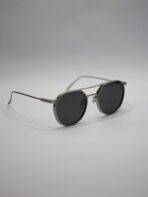 Metal Sunglassess for Men Uv 400 Silver body Black glass - Image 4