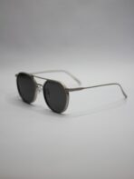 Metal Sunglassess for Men Uv 400 Silver body Black glass - Image 3
