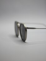 Metal Sunglassess for Men Uv 400 Silver body Black glass - Image 5