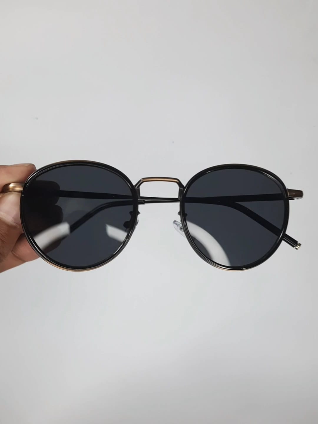 WhatsApp Image 2026-03-23 at 9.53.53 PM (1) Trendy Light weight Sunglasses 2026 Golden Frame black glass - Image 1